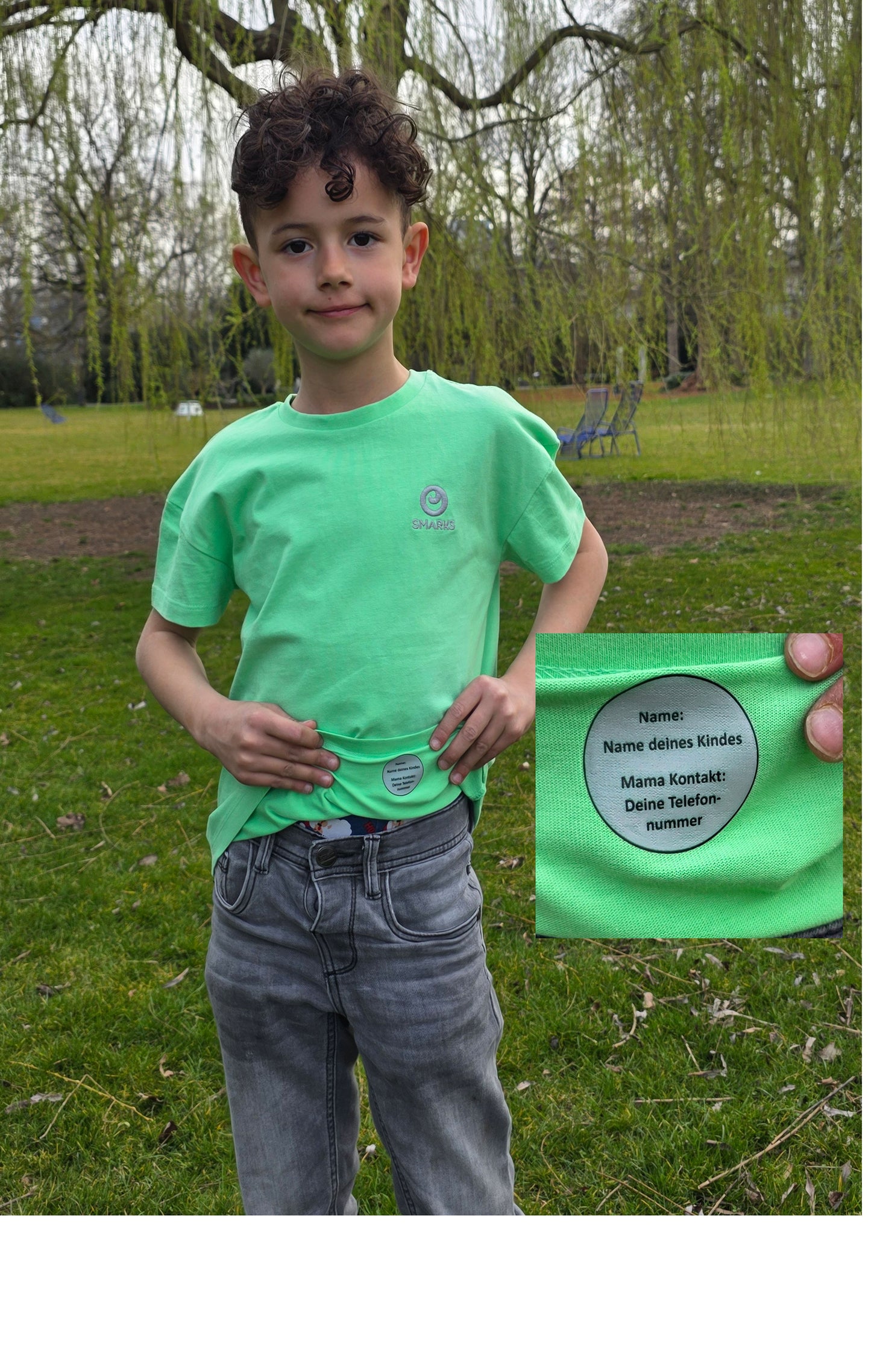 Shiny Magenta Shirt mit Kindern für Frieden