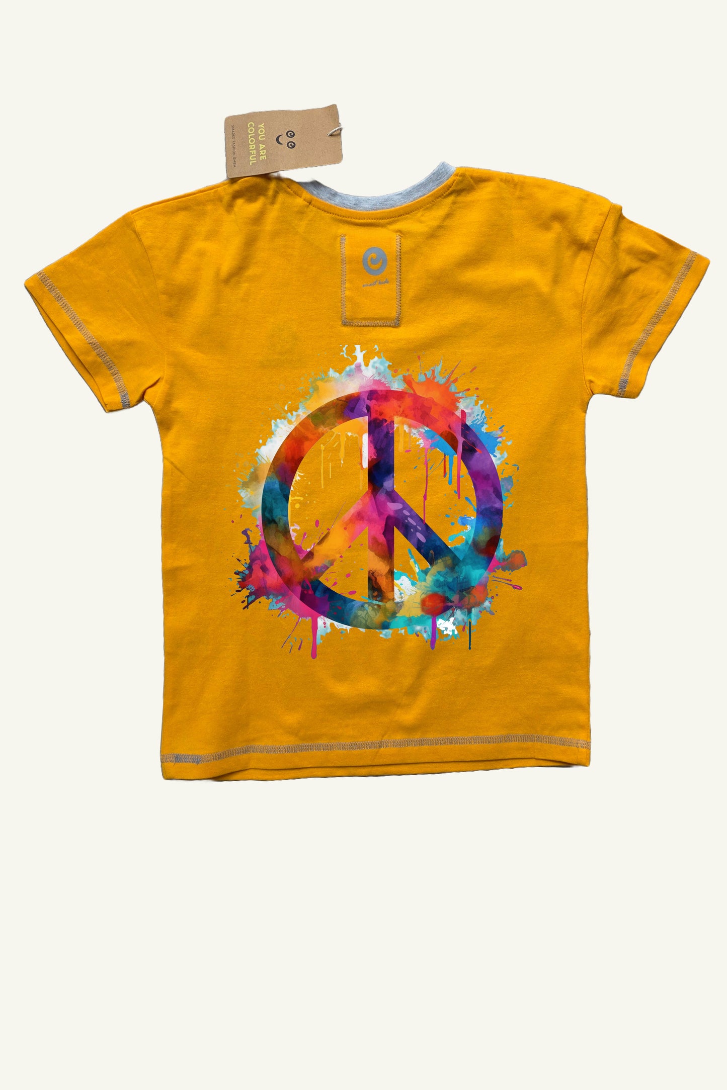Shiny Orange Shirt mit Graffiti Peace Logo