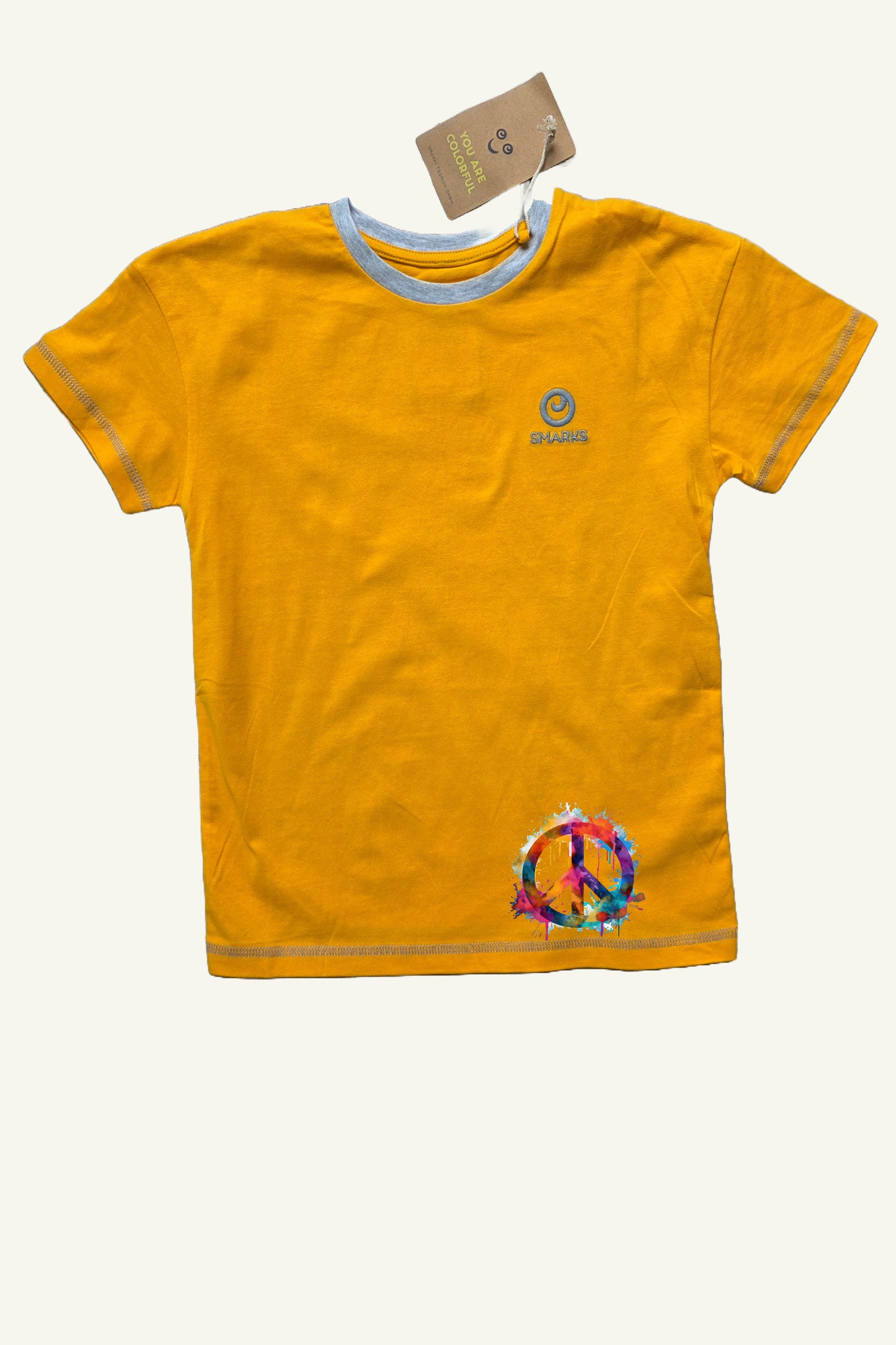 Shiny Orange Shirt mit Graffiti Peace Logo