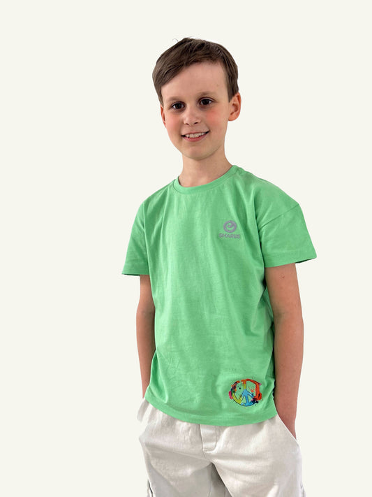 Hulk Green mit Wasserfarben Peace Logo